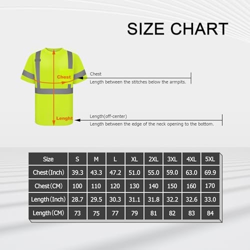Graunton Warnschutz T-shirt, Warn Tshirt Herren für Männer Frauen, Warnschutz T-shirt Baumwolle mit Reflektierenden Streifen, Langlebig&Atmungsaktiv, Gelb, L.