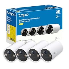 Tapo C410 Telecamera per Interni ed Esterni Senza Fili, 2K 3MP, Batteria durata fino a 180 Giorni dopo una Singola Carica, Visione Notturna a Colori, Allarme Con Rilevamento del Movimento, IP65, 4pz