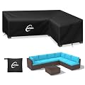 Kipiea L-Shape Patio Furniture Covers Waterproof, 500D Heavy Duty Outdoor Sectional Cover Windproof, Outdoor Couch Cover Anti-UV, No Tears & No Fading (Left Facing, 78" x 58" L x 33.5" D x 31" H)