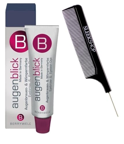 yper BerryweII AugenBlick Hair Color, Augen Blick Hair Dye Colour (w/SIeekshop Steel Pin Rat Tail Comb) Berry WeII Haircolor, Made in Germany (#2 Blue-Black, 0.51 oz)