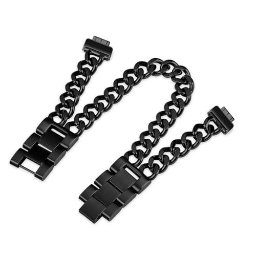 Metal Band Compatible with Inspire HR WatchBands, Stainless Steel Folding Clasp Strap Compatible with Inspire/Inspire HR/ Ace2