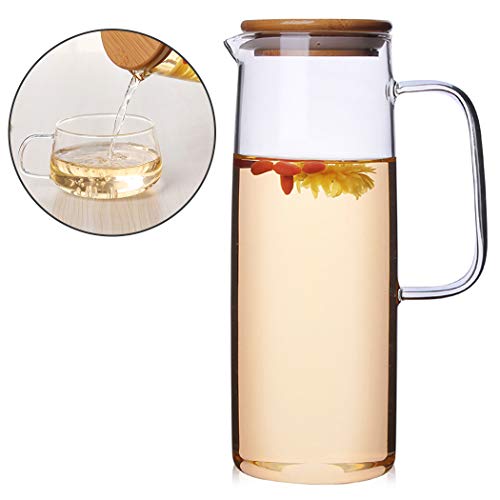 Jarra de vidro com tampa para jarro de chá com grande capacidade criativa Justdolife Water Pitcher