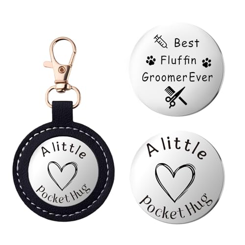 Guqqeuc Pocket Hug Token Coin Regali per figlia figlio compleanno Natale regali per migliore amico Pocket Abbraccio regalo per cugino collega, Il miglior toelettatore Fluffin di sempre, S