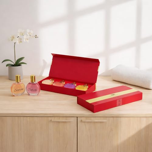 Image of Perfumes (Personalized Engage Luxury Perfume Gift Set for Women 4x25ml | Premium Engage Eau De Parfum Collection | Long Lasting Scents Yang Femme Fantasia Verona | Luxury Gift Box for Her)