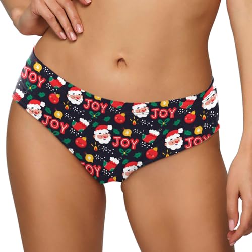 Kaerm Calzoncillos de Navidad para mujer, sexy, cintura baja, con diseño de Navidad, dibujos animados, Papá Noel, muñeco de nieve, ropa interior de tanga, tanga, fiesta, clubwear, Tipo A., S