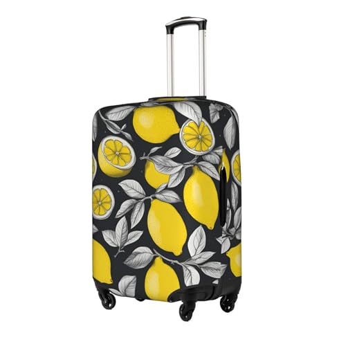 Lemon Fruit Pattern Print Travel Elastic Suitcase Luggage Baggage Cover Protector, Washable And Anti-Scratch2