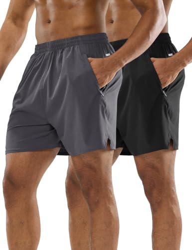 Image of MIER Men's Workout Running Shorts Lightweight Active 5 Inches Shorts with Pockets, Quick Dry, Breathable