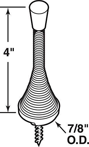 Prime-Line Mp10127 Spring Steel Door Stop, Zinc Plated, Satin Nickel, Rubber Tip, Baseboard Mount (5 Pack) #TOP1