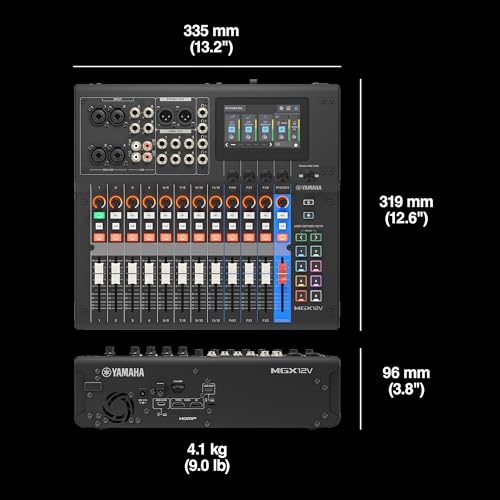 Image of Yamaha MGX12V 18ch Digital Mixing Console, Dual USB-C Audio /Video Interface, Includes Cubase Al, WaveLab Cast LE, Basic FX Suite and Steinberg Plus Software Bundle, Black MGX12V B