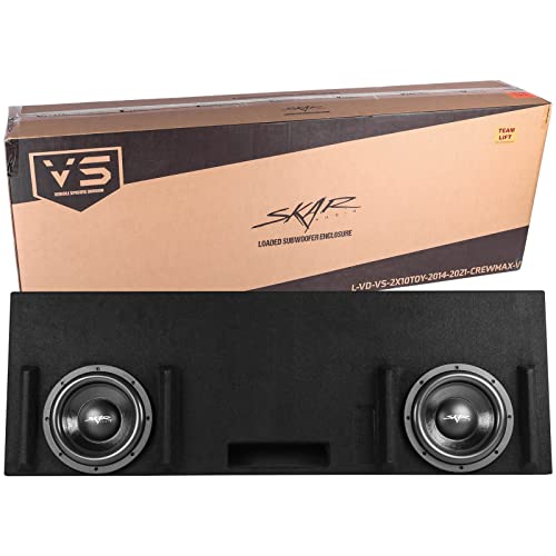 Skar Audio Dual 10' Loaded Ported Subwoofer Enclosure Compatible with 2014-2021 Toyota Tundra Crew Max Cab Trucks