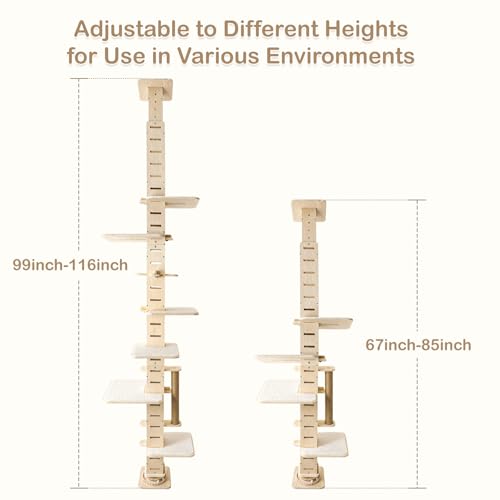 Torre rascador para gatos ajustable multi-niveles 50x15x10.5 pulg miniatura 3