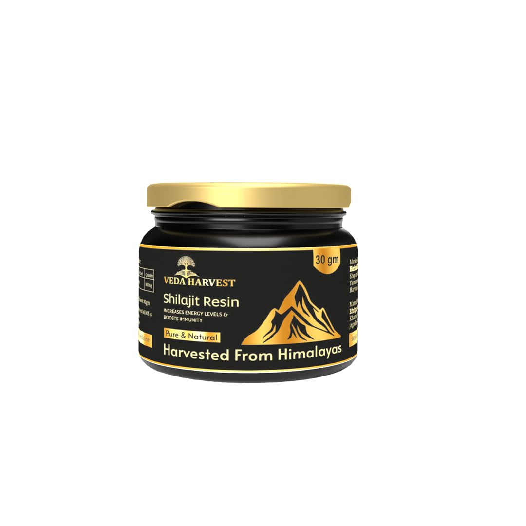 Veda Harvest Himalayan Shilajit/Shilajeet Resin 30 gram for Men | 10X Power,Boost Muscle Growth & Stamina | Pure Shilajit For Men and Women | Ayurvedic Health Supplement | Performance | Immunity | Certified