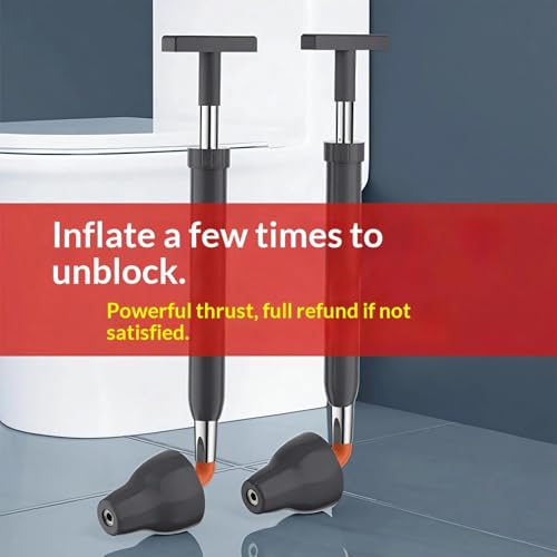 Pack de 2 dispositivos de desatascado para desagües rápidos con cuerpo alargado anti-salpicaduras, junta flexible para acceso difícil y mango ergonómico mejorado miniatura 6