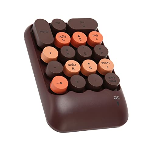 Pavé numérique sans fil compact Pilipane 2,4 GHz marron pour ordinateur portable