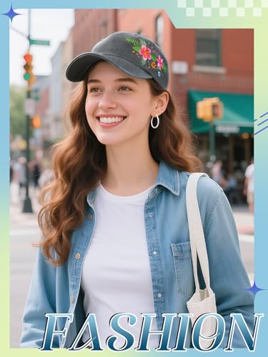 Image of Biggun Trendy Embroidered Baseball Cap for Girls Women Men - Adjustable Soft Breathable Hats for Casual Wear