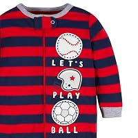 Gerber Baby Boys 4 Pack 'N Play Footie And Toddler Sleepers, Sports Blue, 0-3 Months US — image 9