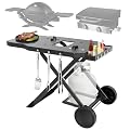Barbqtime Portable Grill Cart for Blackstone 17" & 22" Griddle, Foldable Grill Table with Propane Tank Holder, Outdoor Portable BBQ Grill Stand for Backyard, Camping, Tailgating