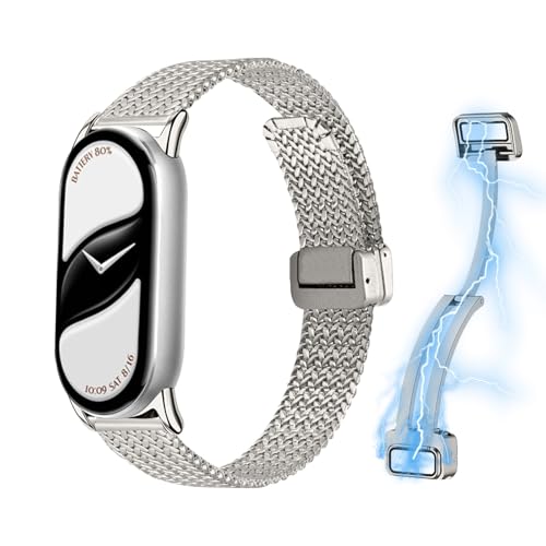 [NicMool] �o���h For Xiaomi Smart Band 10 / 9 / 8 / Mi Band 10 / 9 / 8 �Ή� �V���I�~ ���� �����o���h 10 / 9 / 8�p ���� �����x���g �X�e�����X�� �}�O�l�b�g�N���X�v ���v�x���g