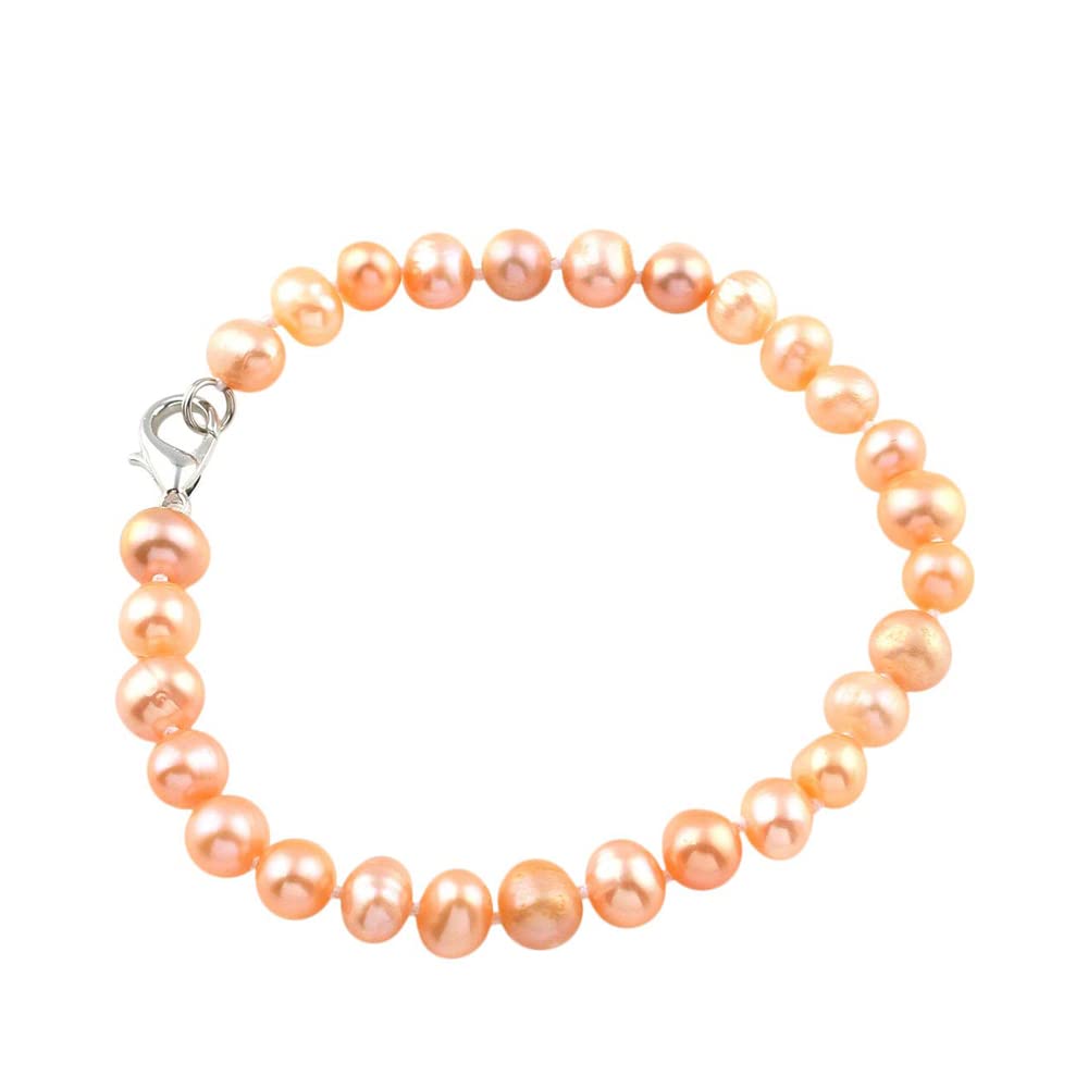 Bracciale In Perle D'acqua Dolce Treasure Bay 7mm, Grado AA, Bianco, Due Fili, Chiusura Argento, Eleganza Senza Tempo