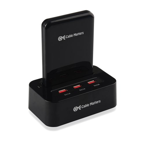 Cable Matters SuperSpeed USB 3.0 2.5 Inch SATA Hard Drive Docking Station with 3-Port USB Charging Hub