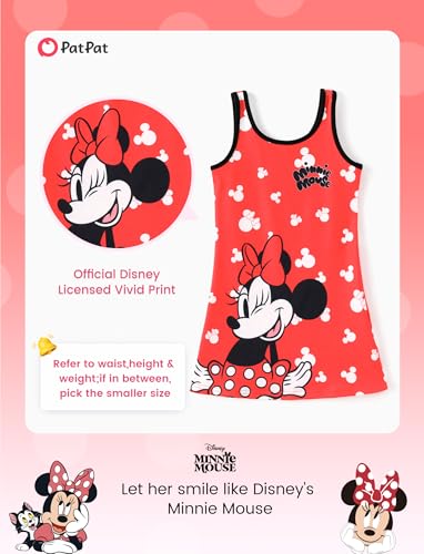 Image of Disney Stitch Princess Frozen Elsa Minnie Mouse Girls Tank Dress Sleeveless A-Line Sundress Summer Beach Clothes 2-9 Years