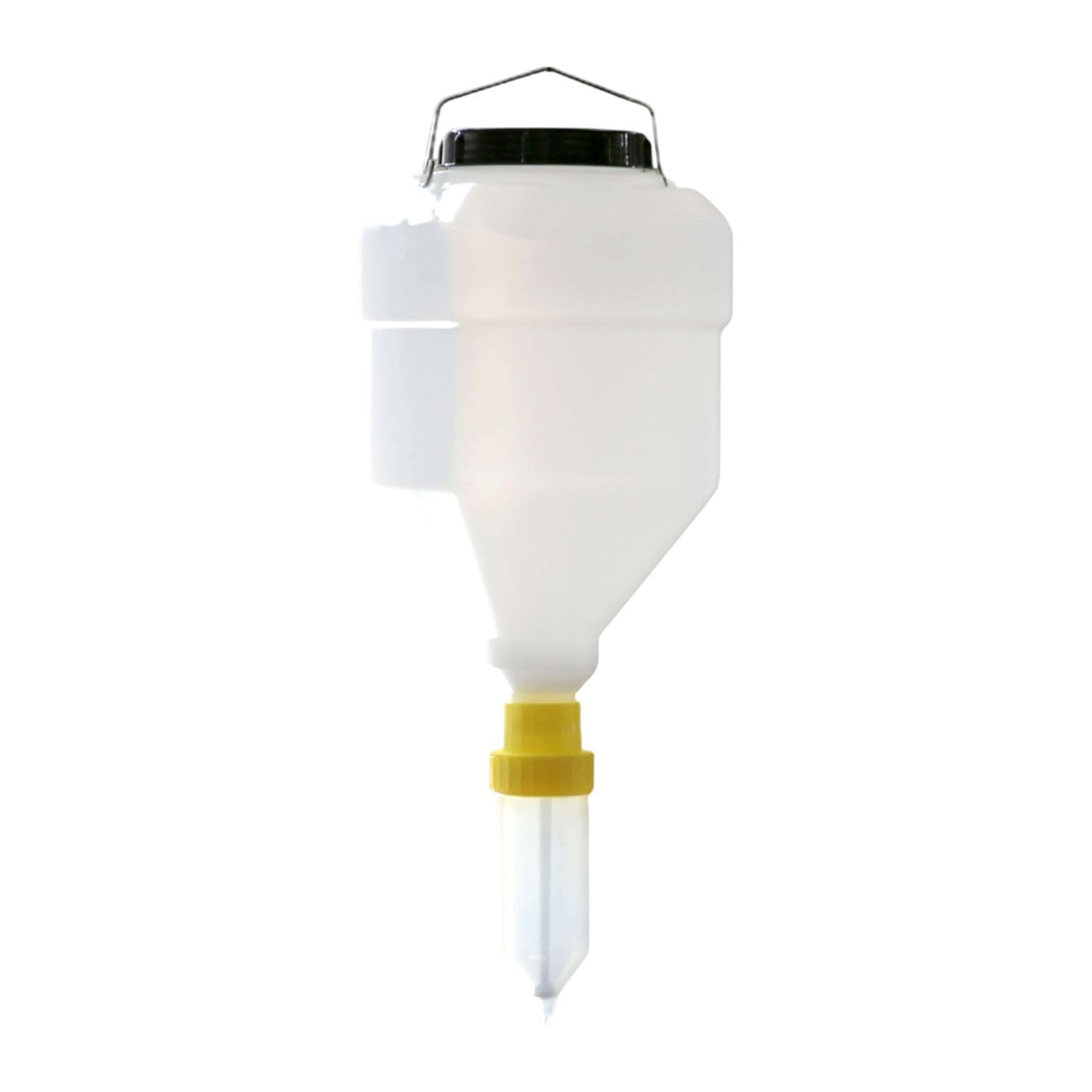 Milageto Saucenspender, nachfüllbare Salatdressing-Flasche, hängend Sauciere Soßenkanne, Gewürzflasche, 5 L für Restaurant, Picknick, Outdoor, Camping, Ketchup, Partys, Gelb