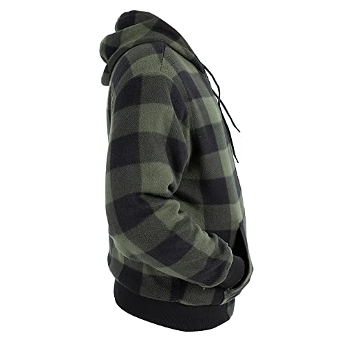 Image of TanBridge Sherpa Fleece Lined Hoodie Big and Tall Plaid Flannel Jacket Winter Coats for Men Zip Up Winter Warm Sweatshirts