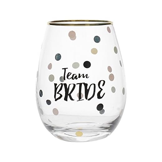 CREATIVE TOPS 5233320 Team Bride Stemless Wine Glass AVA & I Bridesmaid Dekoriertes stielloses Sektglas, 300 ml (10,5 Flüssigunzen), Glas, durchsichtig