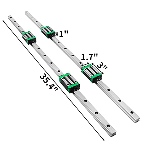 Pnbo Linear Rail 2Pcs Hgr20-900Mm Linear Rails And Bearings With 1Pcs Rm1605-900Mm Ballscrew With Bf12/Bk12 Kit Linear Motion Guides For Diy Cnc Routers Lathes Mills #TOP3