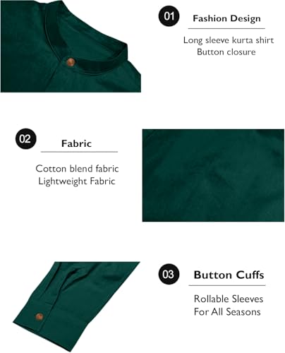 Image of Zombom Cotton Polyester Blend Solid Casual Regular Fit Mandarin /Chinese Collor Short Kurta Shirt for Men