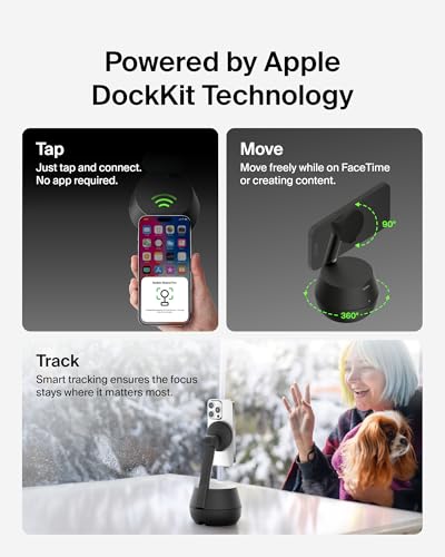 Image of Belkin Wireless Charger Stand, Auto Face Tracking, Apple DockKit Certified, Tripod & MagSafe Compatible, No App Required, 360 Rotation, Influencer Content, Works w /FaceTime, YouTube, etc.