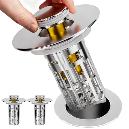 zaa Bathroom Sink Drain Strainer - 3 in 1 Sink Stopper