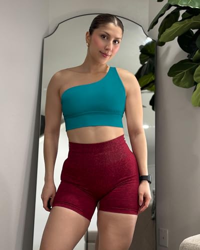 Image of Queenie Ke Womens One Shoulder Sports Bra Left Side Strap Yoga Bras Gym Training Workout Crop Tops