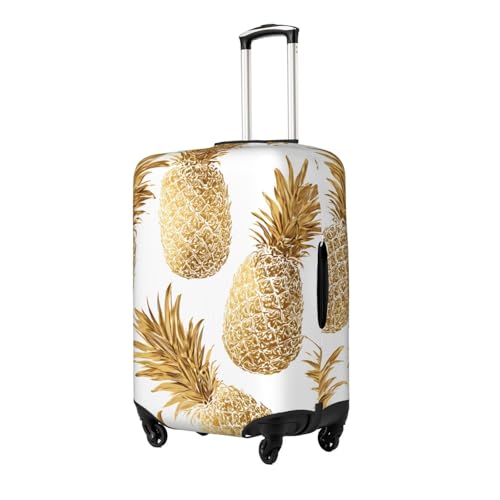 Gold Pineapples Elastic Travel Luggage Cover, Washable Spandex Suitcase Protector, Anti-Scratch Fits 18-32 Inch2