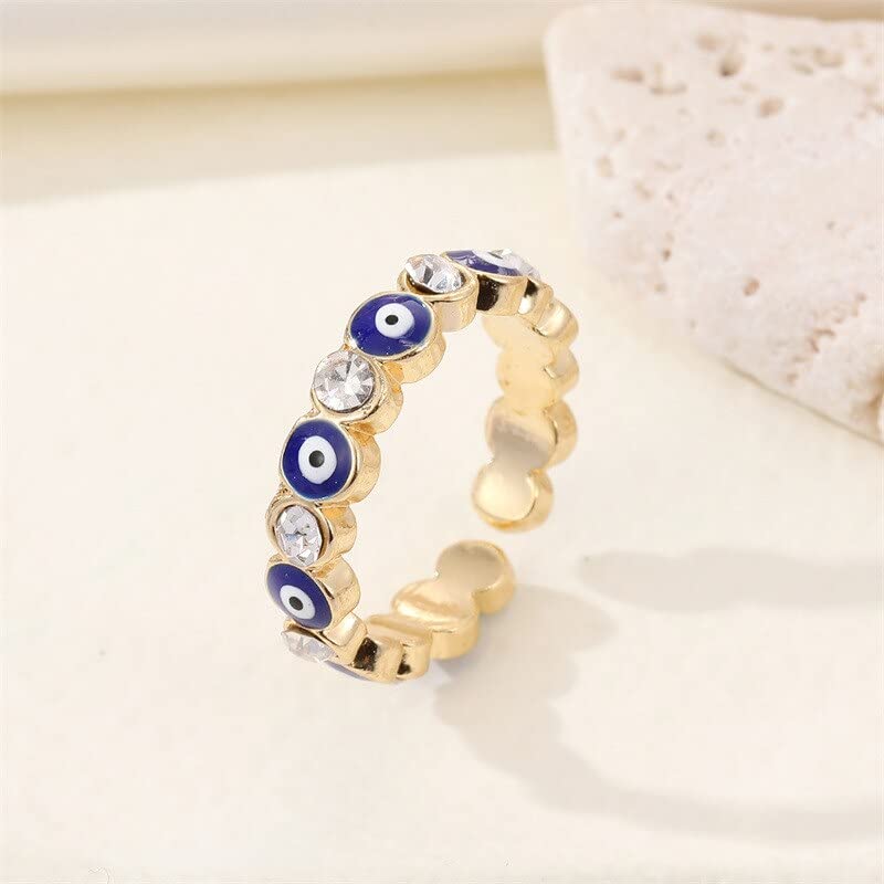 Anillo Azul Rojo para Mujeres Hombres de Circón Geométrico Corazón Abierto Pareja Anillos de Boda Joyas Blancas, OZZKI, Blanco