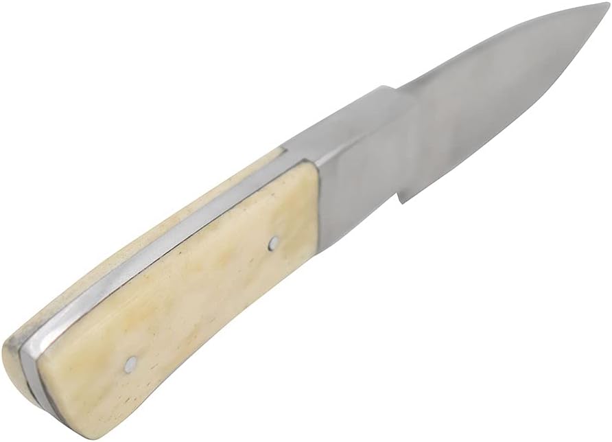 Wild Turkey Handmade Collection Full Tang Fixed Blade Real Bone Handle Skinner Knife wLeather Sheath.. (2035), Wood,Stainless Steel,Blue