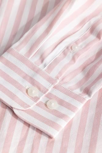 Onyx Wear Men's Pink and White Striped Long Sleeve Shirt - Image 2