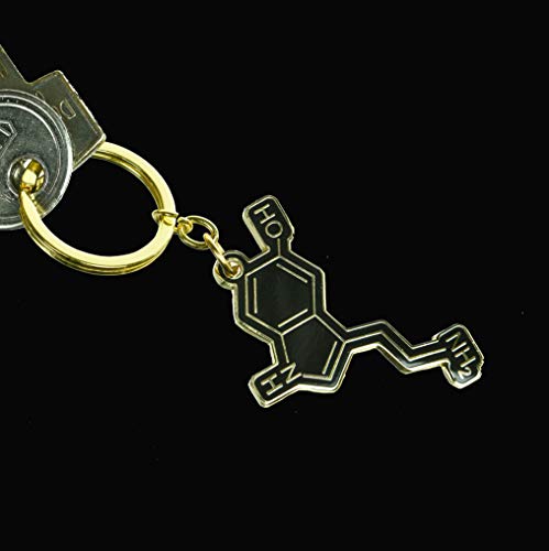 Jungle Empire Schlüsselanhänger Glück - Serotonin Molekül - Glückshormon Anhänger - Glücksbringer - Geschenk für Frauen - Partner - Geschenkidee - lustig - witzig - Chemie - Biologie-Lehrer - Glück
