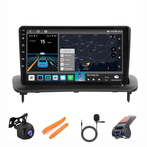 HURUMA 10 Pulgadas Android 12 HD Pantalla Táctil Bluetooth 2 DIN Autoradio para Volvo S40 C30 C70 2004-2013 con Wireless Carplay Android Auto con WiFi FM Bluetooth SWC AHD Cámara Trasera(M1 1+16G)