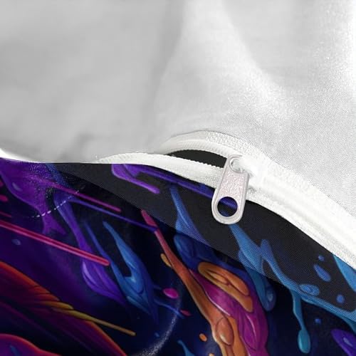 Parure de lit vibrantpainted Neonskull microfibre 3 pièces douce - 8