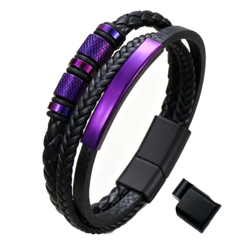 Pulsera trenzada de cuero para hombre miniatura 1