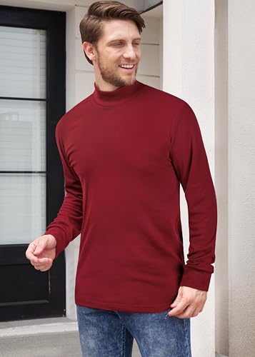 Derminpro Men's Fleece Lined Mock Neck Knit Long Sleeve Undershirts Thermal T Shirts3