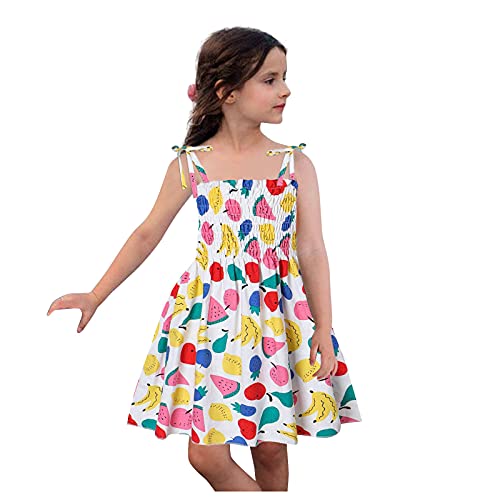 Vestido infantil casual sem mangas com alça para meninas vestido de praia para bebês e meninas vesti