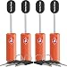 4 Pack TSA Approved Luggage Locks with Keys for Travel - Flexible Ultra Secure Mini Key Padlock & Metal Zinc Alloy Material - Orange