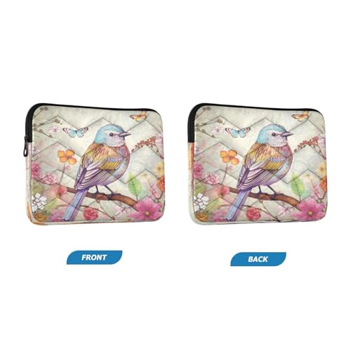 Funda para portátil con diseño de aves y flores para portátiles 13-14 pulgadas miniatura 2