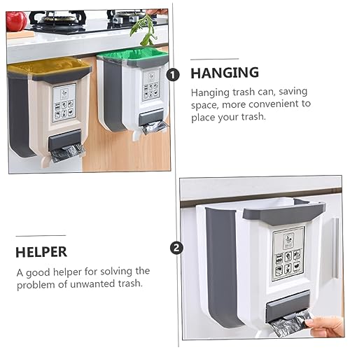 Caneca de basura rectangular blanca para puerta miniatura 5