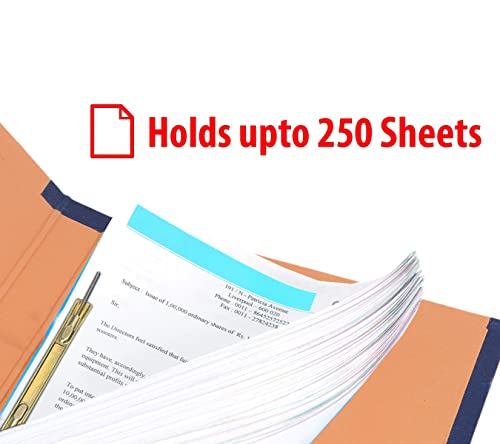 Image of SNDIA 6 Pack Spring Files A4 Size Paper Cobra File, 35 x 26 x 3.5 cm | Document Holder, Certificates Holder, Color May Vary