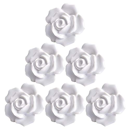 DOITOOL 6 Peças de Cerâmica Do Vintage Floral Rose Flor Porta Puxadores de Cerâmica Alças Armário de