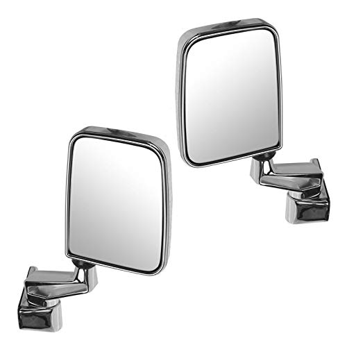 Manual Side View Mirrors Folding Chrome Pair Set for 87-02 Jeep Wrangler