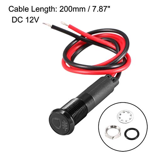 Spia di segnale DC 12 V 8 mm LED rosso scocca in